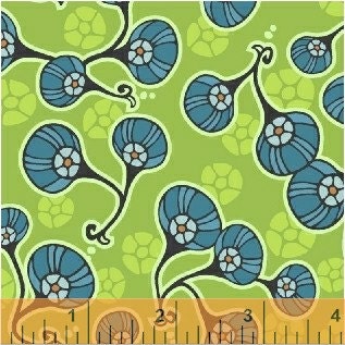 SALE - Kingdom Collection - Jessica Levitt for Windham Fabrics - Small Flowers in Green - Half Yard