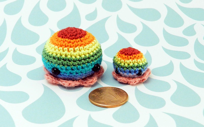 Jumbo MiniPus (Rainbow) - Miniature Octopus Amigurumi Doll Plush