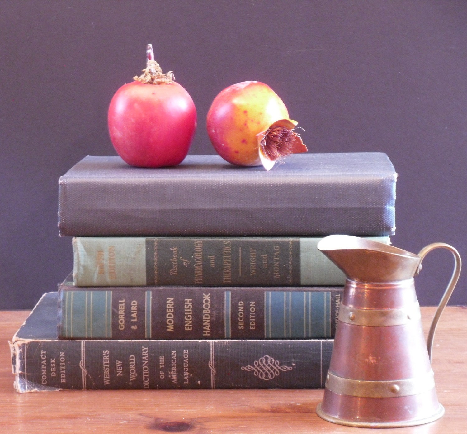 Instant Book Collection of 4 Vintage Shabby Interior Decor Books Green Blue Dark