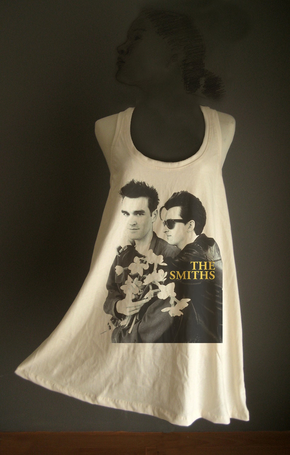 Retro The Smiths Morrissey Punk Rock White Organic Cotton T-Shirt Tee Tank Top Tunic Vest Size M/L