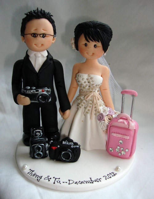 Personalised bride and groom wedding cake topper-Taking orders for August 20, 2013 onwards Only- Fully booked through up till mid Aug 2013