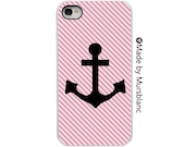 iPhone Case - Anchor- Pink Stripe - Modern - nautical - pirate