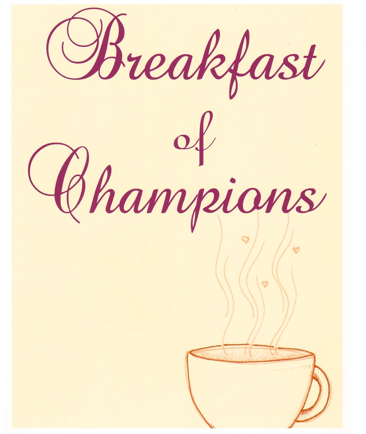 Breakfast of Champions. - 8x10 Print - Delightful Girly Kitchen Art