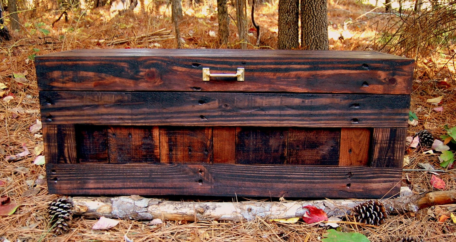 Red Mahogany Hope Chest / Toy Box/Blanket Storage from Reclaimed Pallet