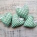 Mint heart magnet sachet Valentine Day decor, Valentine gift green white cotton shabby chic cottage chic