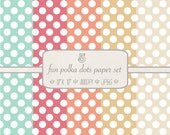Patterned Digital Paper Pack // Fun Polka Dots // 5 pieces // jpeg files // 300 DPI // Instant Download Il_170x135