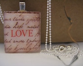 Words of Love: Pendant Charm Necklace, Love is in the air, Spring Collection, Sterling Silver Ball Chain, Made in Edinburgh, Gift Wrapped