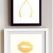 Art Print Framed 24K Gold Stylish Wishbone Print Original Painting