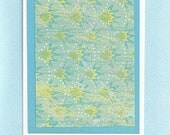 Blue abstract design layered look arty blank notecard