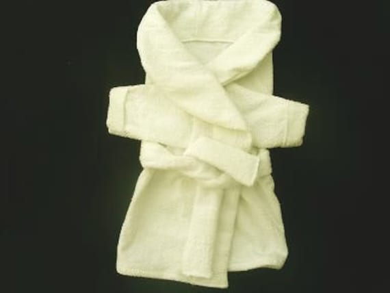 Cute yellow 100% cotton terry dog bath robe