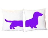 2 Modern Dachshund Pillows - Wiener Dog Home Decor