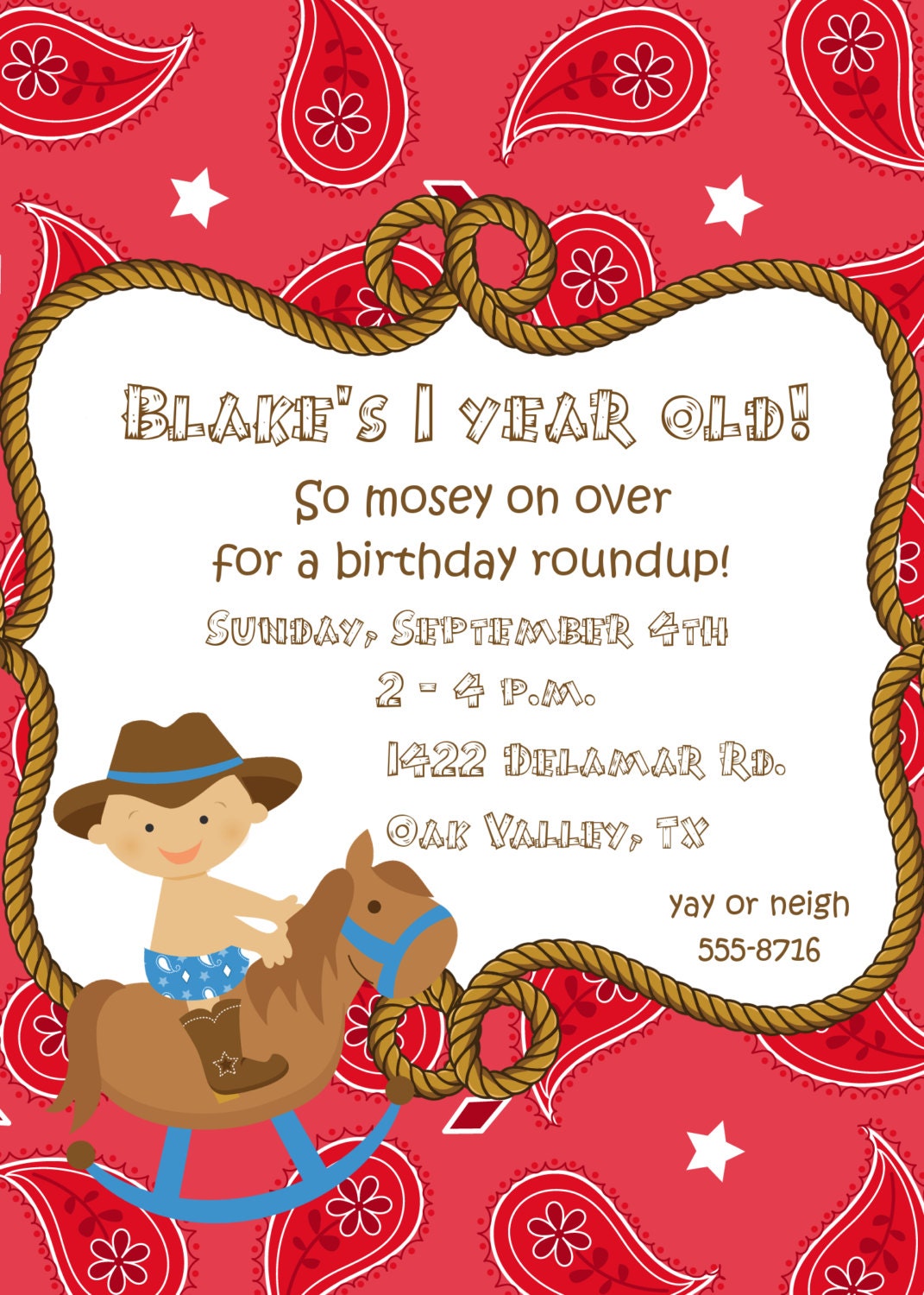 Baby Cowboy Invitations