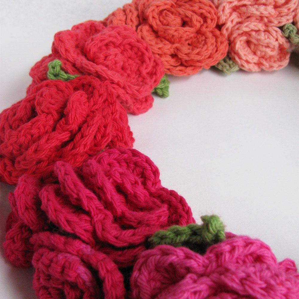 Ring of Roses Flower Girl Wreath, Ombre pink