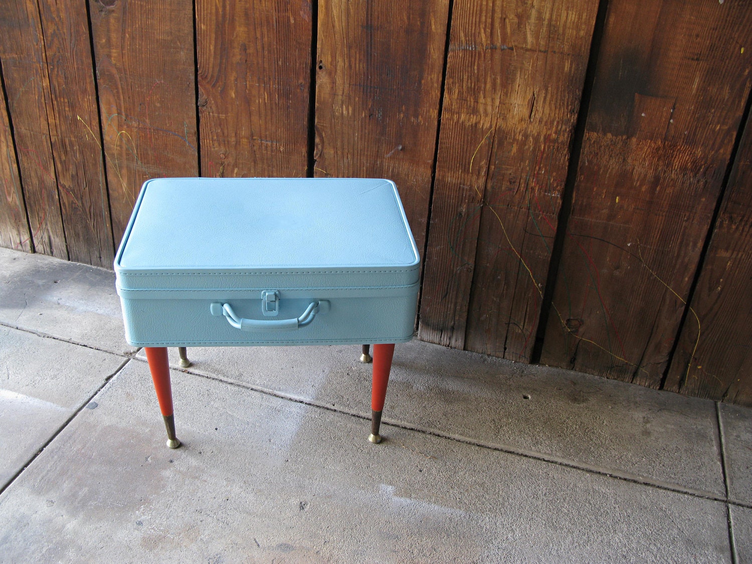 Vintage Refurbished Mid Century Modern Suitcase Table