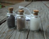 Black Brown and White Real Wolf Fur Bottles Vial For Totem or Curiosity Cabinet -- FREE SHIPPING