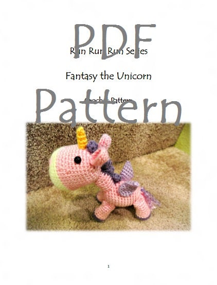 RunRunRun Series - Fantasy the Unicorn (PDF Pattern)