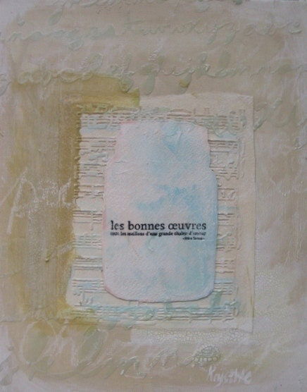 Le pot humaniste - Des mots dans mes pots Shabby Chic Mixed Media art
