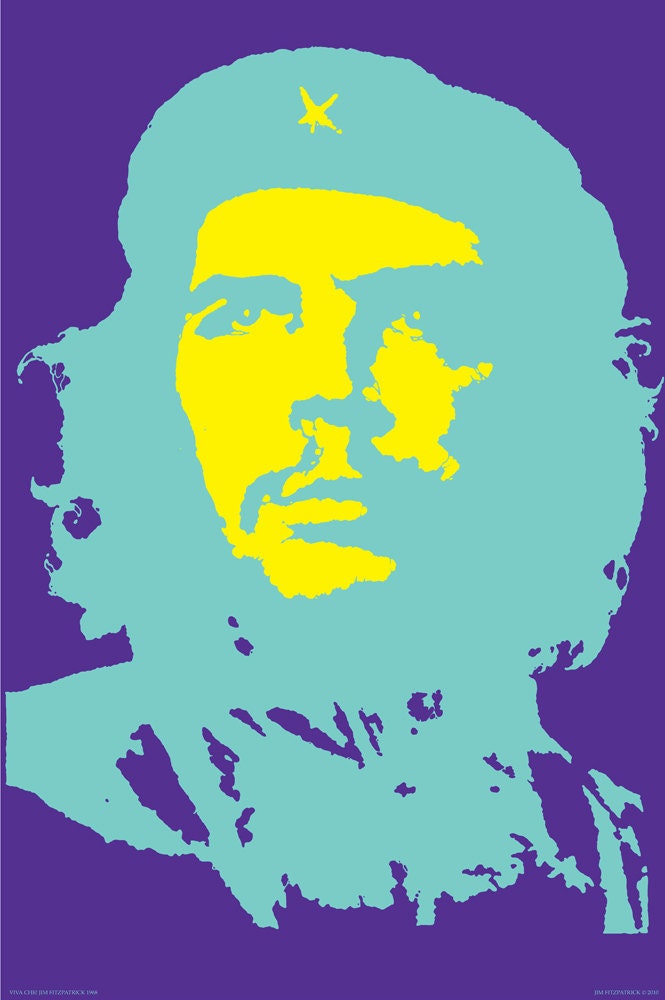 Viva Che 1968 Poster Print 36x24" Royal Purple Variation. Vintage Art, Pop Art, Retro, Fine Art Print, Che Guevara, Che Guevara Poster.