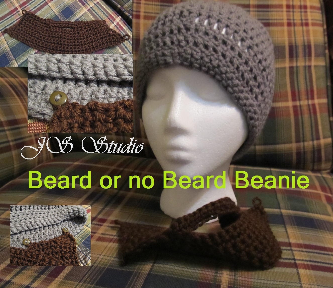 Men's Bearded Beanie - Detachable Beard