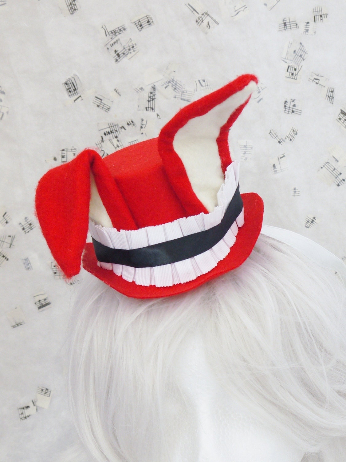 Red Rabbit with bendable ears  - Anime Costume Top Hat