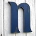 Wooden Letter N Shabby Chic Nursery Kids Initial Navy Blue Alphabet Wall Hanging Art Letter Sign