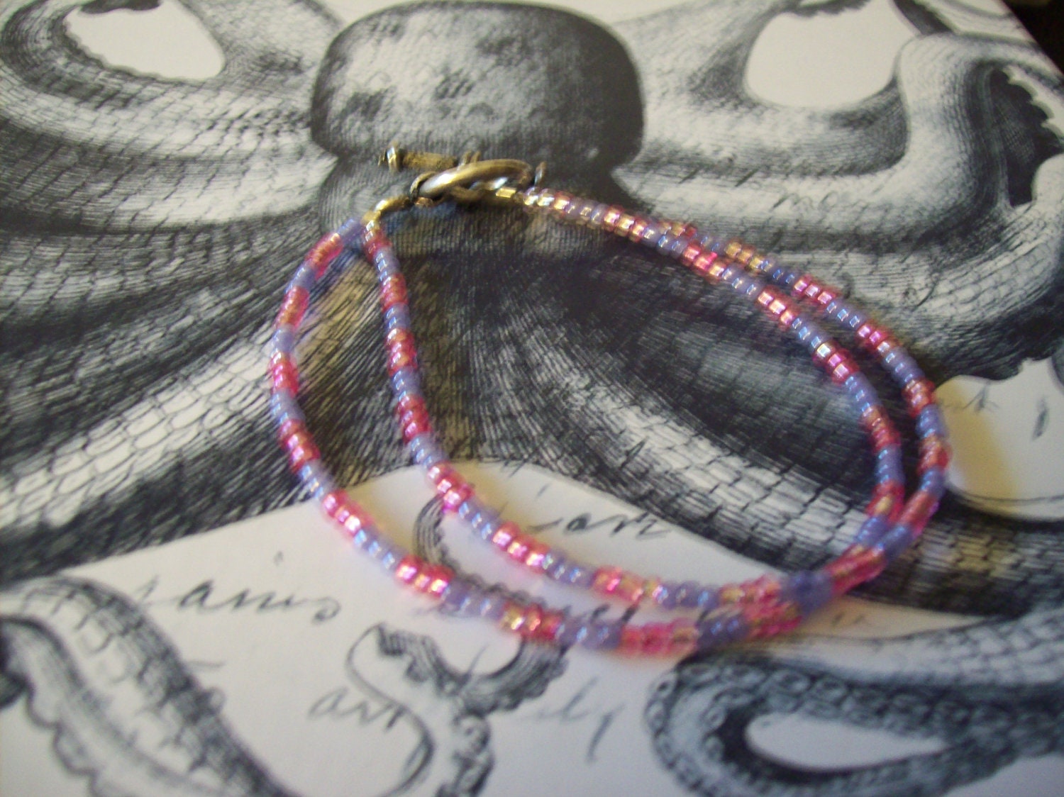 pink and lavender double bracelet
