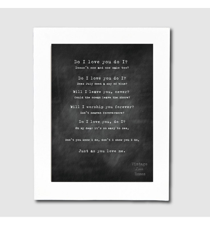 8x10 'Do I Love You' Music Quote DIY Printable Art Il_570xn