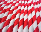 25 RED and WHITE Striped Paper Straws with Party Flags - Cake Accessory Lollipop Sticks - Baking Craft Party Supplies Il_170x135