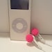 Super Cute Watermelon Color Chrysanthemum Flower Earbuds with Swarovski crystals