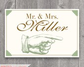 Wedding "Mr & Mrs" This Way Direction Sign