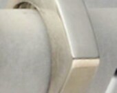 Half Shiny finish Half Brush Finish Sterling Silver Ergonomic Ring