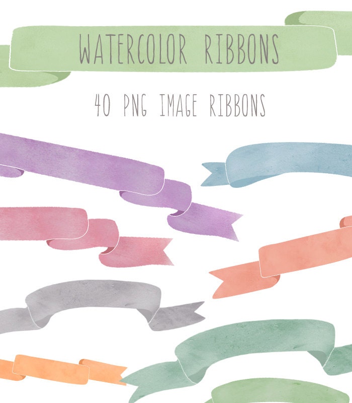 Ribbon Clip Art - Watercolor