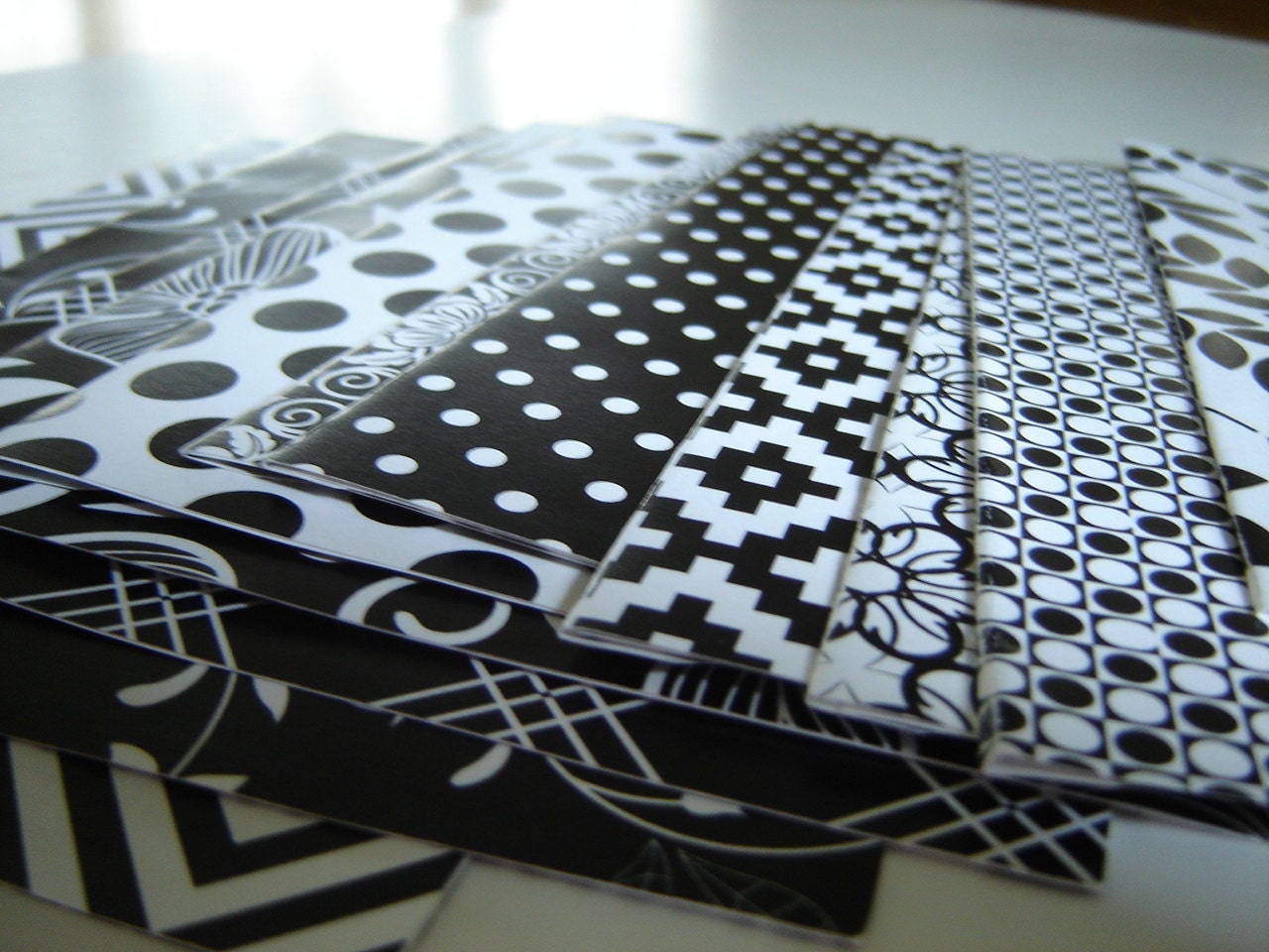 Gift set of Handmade 5x7 Envelopes Set of 12 Black and White- Modern Paper Designs