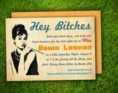 Bridal Shower / Hens  Night / Bachelorette Party / Birthday / Party - Vintage Retro AUDREY HEPBURN Cute Invitation Card DIY Printable