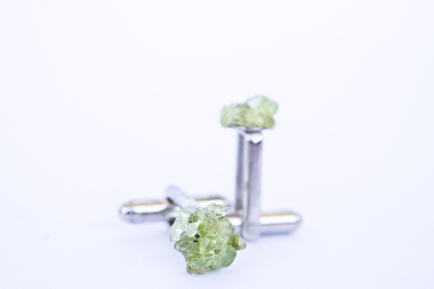 Cufflinks Green Peridot- Men cufflinks