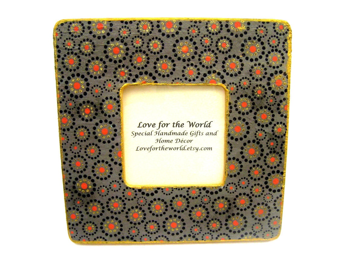 Chic Polka Dot Picture Frame - Wooden Decoupage Picture Frame - Housewares and Home Decor