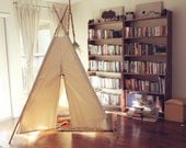 8ft Giant Canvas Kids Teepee - Hide Away Tepee With Bamboo Poles - Handmade Children's Play Tent