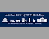 American Home Tour of White Houses - Patriotic Art Print - 24x11 Professional Frame