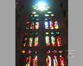 Stained Glass Window - Sagrada Familia in Barcelona, Spain - Travel Photograph / multiple sizes & canvas wraps available