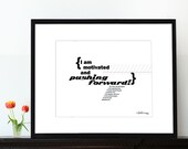 Christian art print 8x10 Typographic print Inspirational artwork Bible verse Scripture Wall art Habakkuk 2:3 Motivated and Pushing Forward