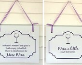 Comical Wine Glass Sayings Double Sided Hanging Wood Sign 11"x9" Decoration 1 double-sided Sign