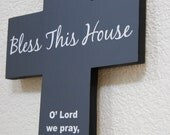 Cross Bless this House Slate Large 11"x16" Slate Grey with Prayer for the Home Great Housewarming Gift