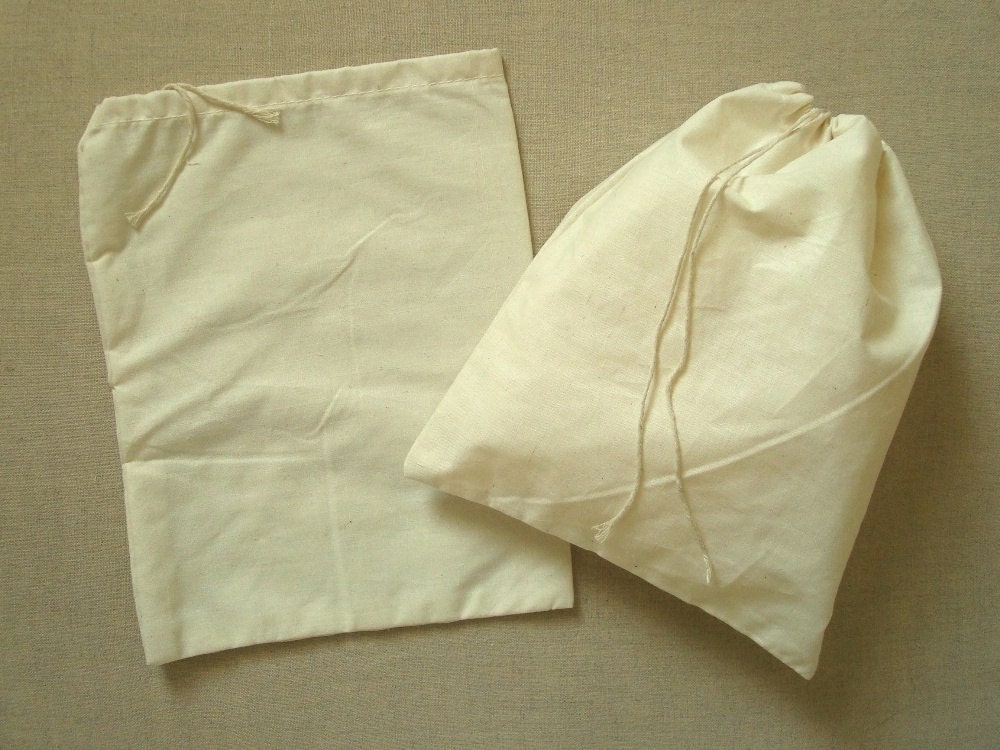 8 x 10 qty. 10 Best Cotton Muslin bags, plain drawstring bag