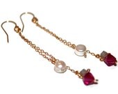 sagitta - simple gold dangle earrings by lilla stjarna - under 50 - long chain earrings - modern gold - pearl earrings - Mother's Day gift