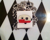 Retro Red Camper Scrabble Tile Pendant Necklace