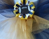 Custom baby tutu and hair bow set. St. Louis Rams NFL football theme - blue, gold and white. Handmade.
