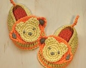 Monkey Baby Booties Crochet PATTERN, SYMBOL DIAGRAM (pdf)