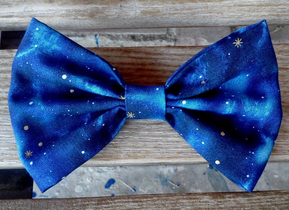 Deep Blue Galaxy Hair Bow