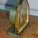 Small CATHEDRAL CLOCK: Vintage Light Green Wind-Up, Unusual GOTHIC Arch Shape, Uncommon