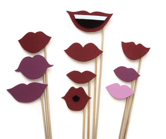 Wedding Photo Booth / Lips photo booth props / Birthday photobooth / Bridal Shower / Bachelorette Party